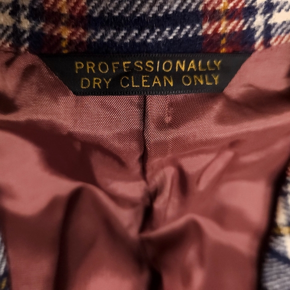 Vintage Cricketeer Wool Sportcoat Blazer Max Kadet 42R Blue Brown Tartan Plaid - Picture 9 of 16